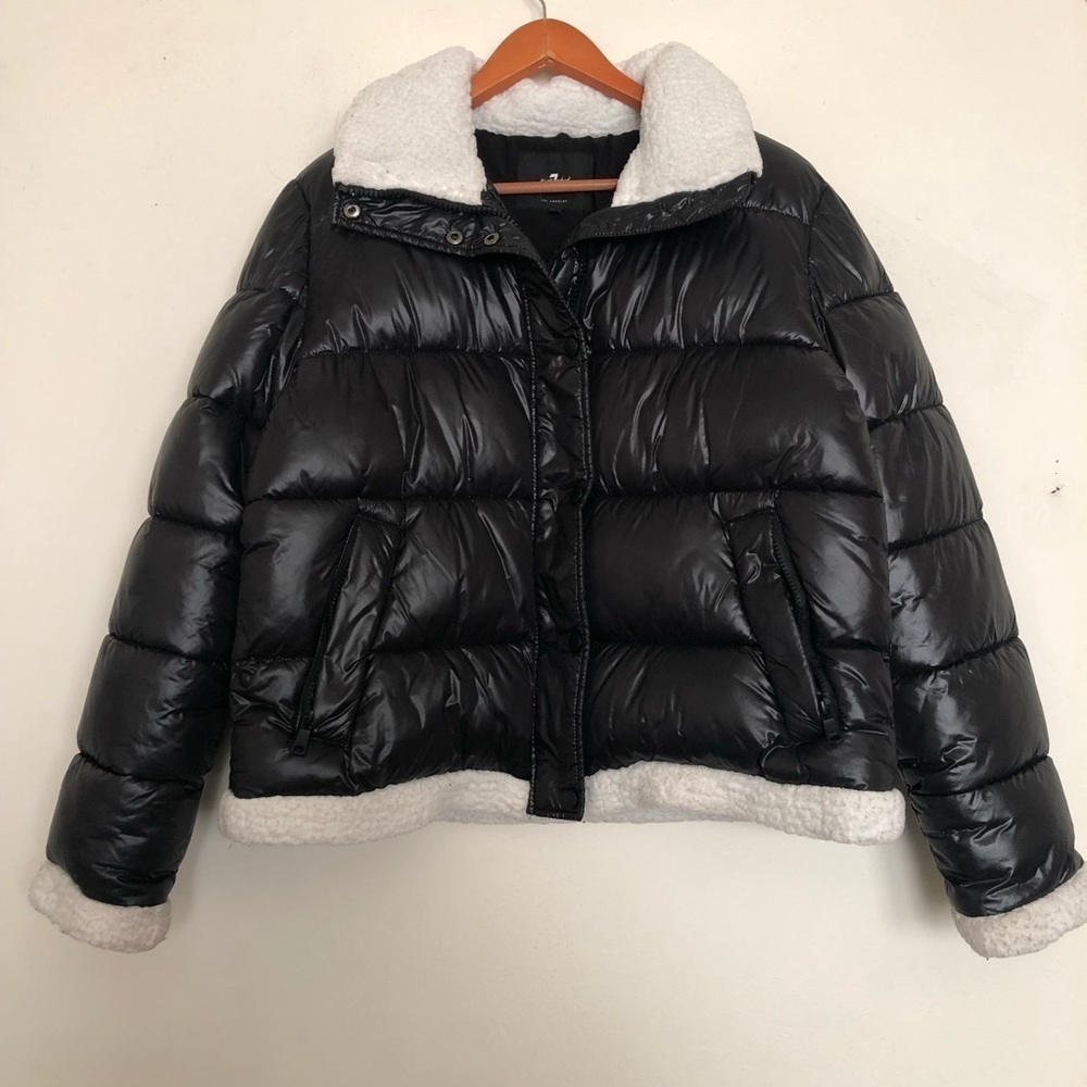 7 for all mankind shearling faux puffer jacket
